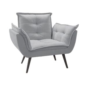 Poltrona com Braços Opala - Veludo Jolie Grafite