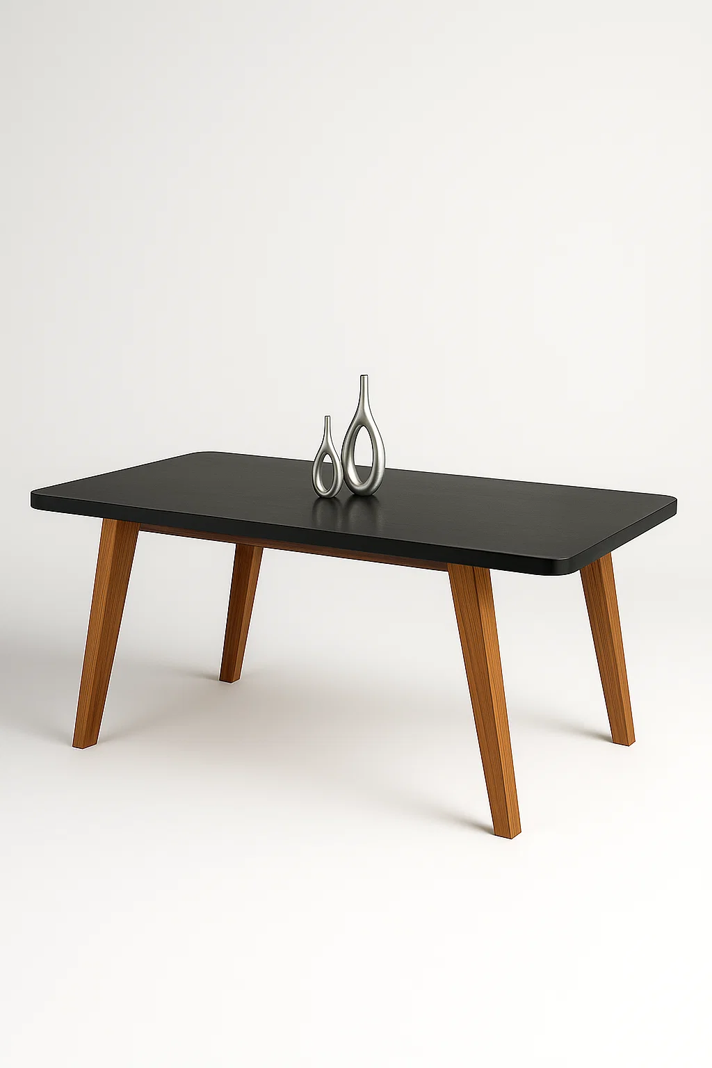 Mesa de Jantar Arizona - Naturale/Grafite - 1.30m - Tampo de Vidro 4 mm e Estrutura 100% MDF