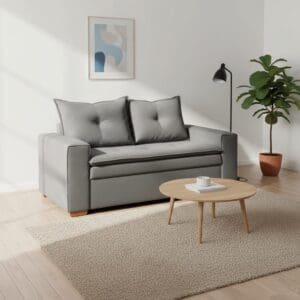 Sofá 2 Lugares Fixo Vezzo Le Mans - 1.50m - Veludo Cinza