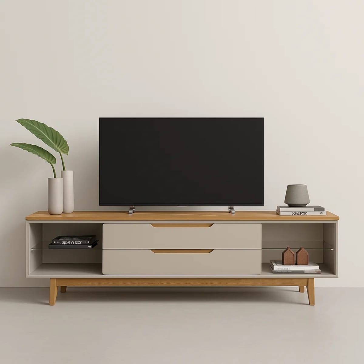 Rack Cartagena - 2.18m - Tuari/Off White Brilho