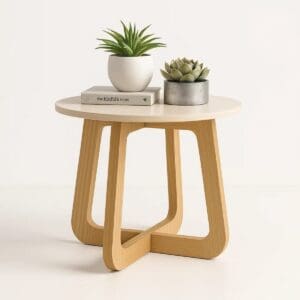 Mesa de Centro Babi - Off White/Carvalho - 0.59m