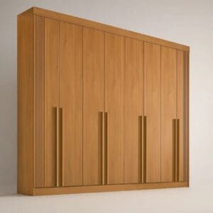 Guarda-Roupa Casal 8 Portas Boston - 8 Gavetas - 100% MDF - 2.75m - Ripado - Sapateira - Cinamomo
