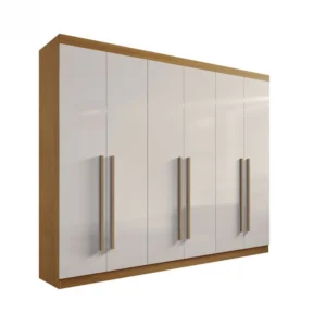Guarda-Roupa Casal Da Vinci Plus - 6 Portas, 6 Gavetas, 100% MDF - 2.75m - Cinamomo com Off White