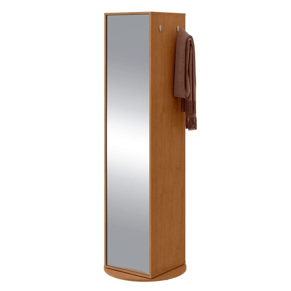 Sapateira Giratoria Com Espelho Milly 0.60m - Amendoa