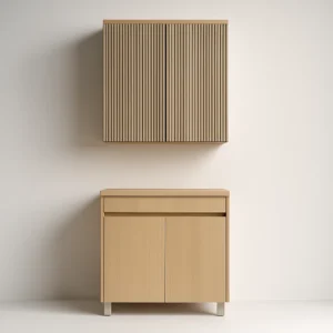 Conjunto de Cozinha Simone Mendes 2 Peças 0.80m - Carvalho/Greige