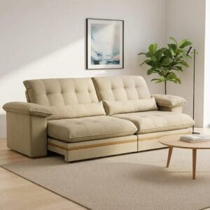 Sofá Retrátil e Reclinável 2.50m Porto - Marrom Acinzentado