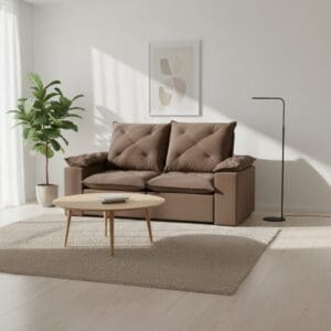 Sofá Retrátil e Reclinável Grécia - 2.00m - Espuma D26 - Marrom