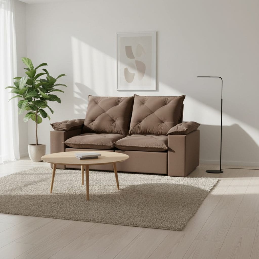 Sofá Retrátil e Reclinável Grécia - 2.00m - Espuma D26 - Marrom