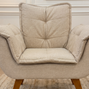 Poltrona com braços Opala - Linho Genebra Palha