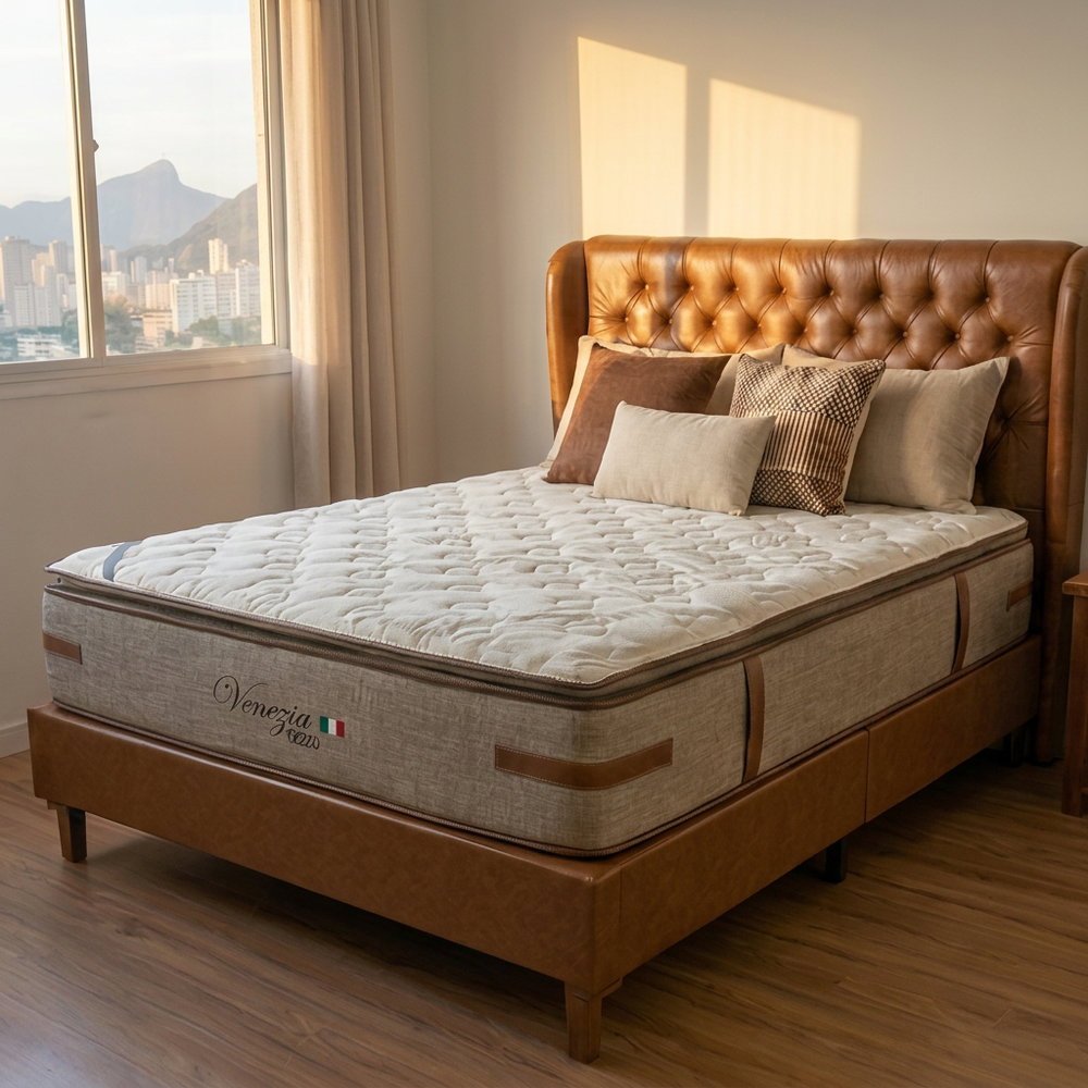 Colchão Venezia Vezzo Casal - Molas Ensacadas e Estrutura EPS com Espuma D65