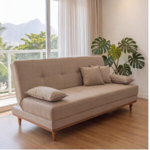 Sofá-Cama Madrid - 1.82m - Espuma D26 - Linho Bege Acinzentado